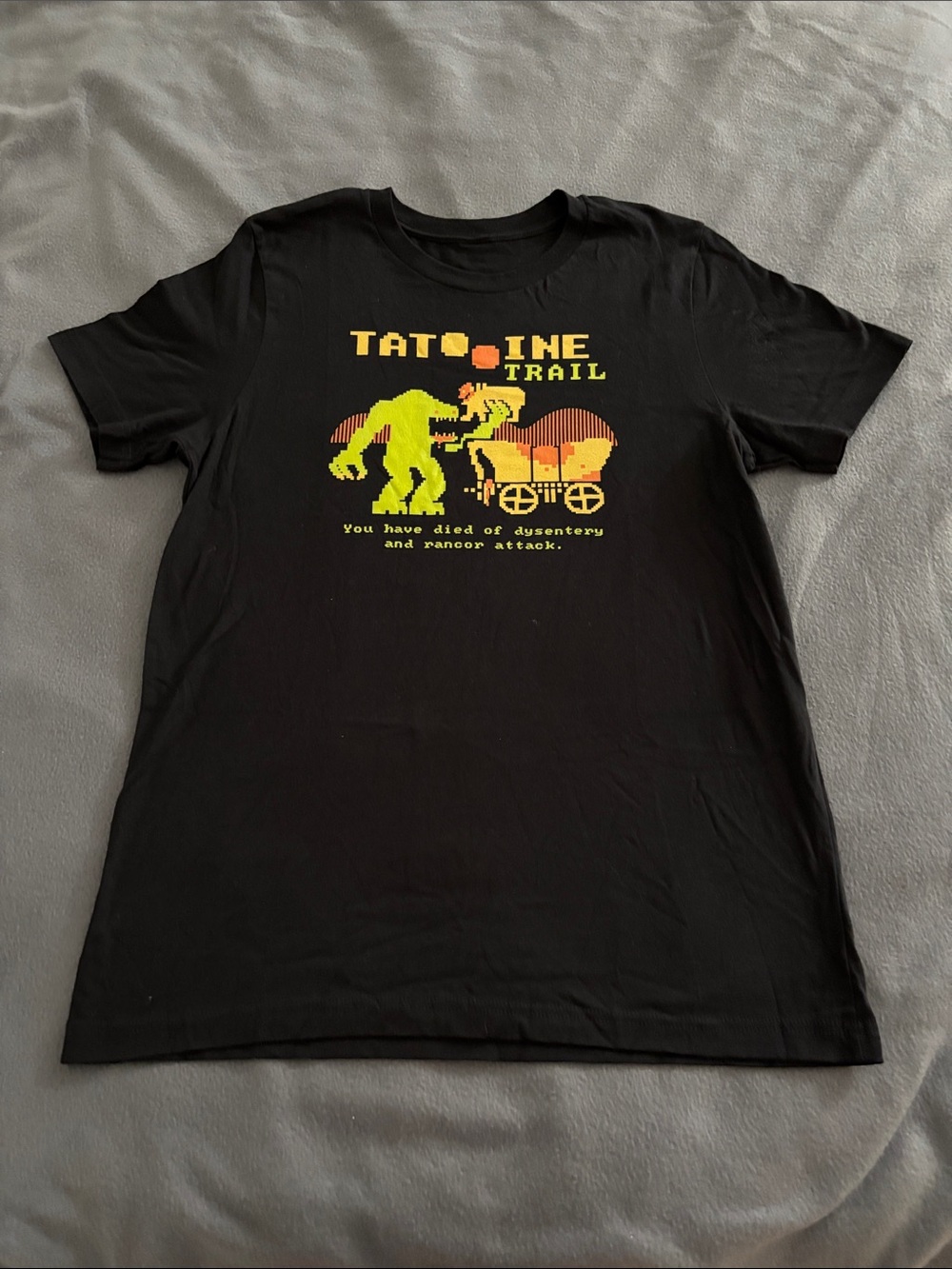 Tattooine Trail Rancor Attack Parody Graphic T Shirt Black